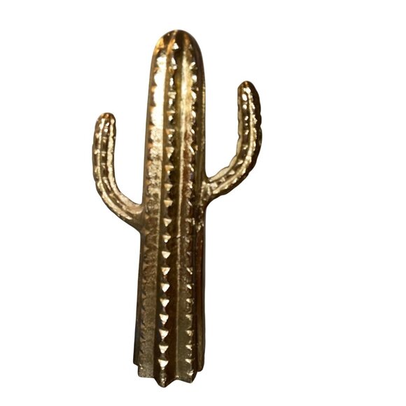 Gold Metal Chunky Cactus Decor Heavy Collection - Picture 7 of 9